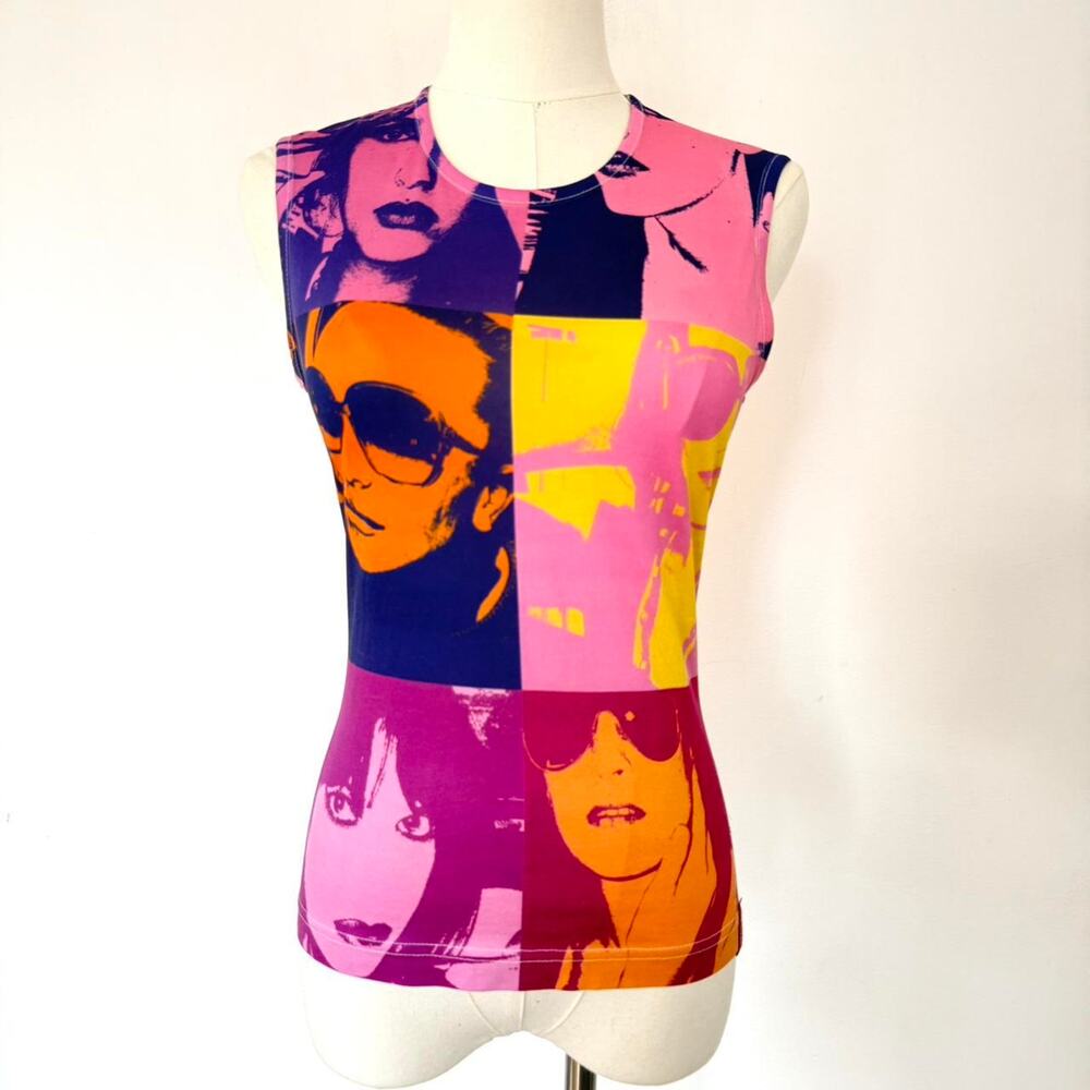 VINTAGE MISS SIXTY WARHOL-ESQUE POP ART MUSCLE TEE